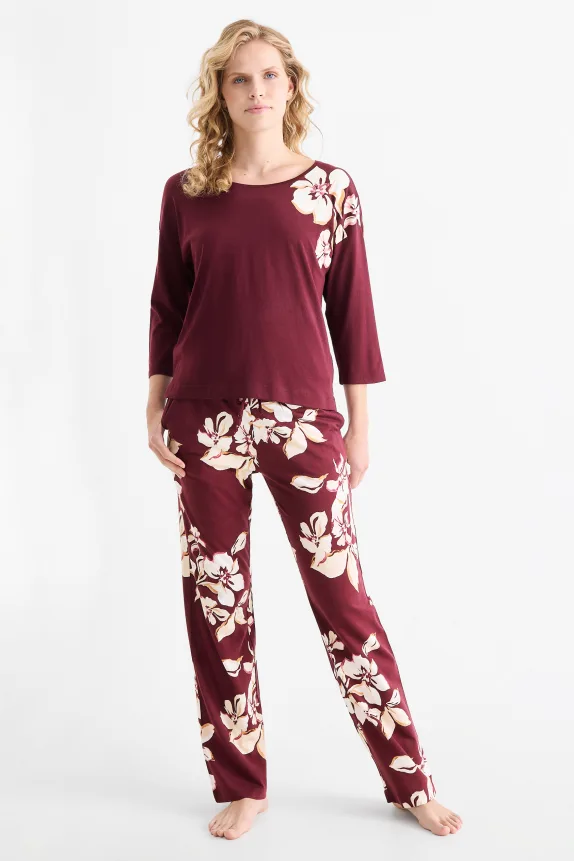 Pyjamas - floral bordeaux