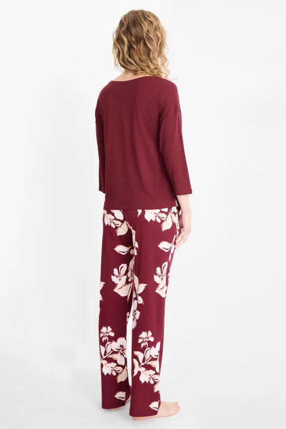 Pyjamas - floral bordeaux