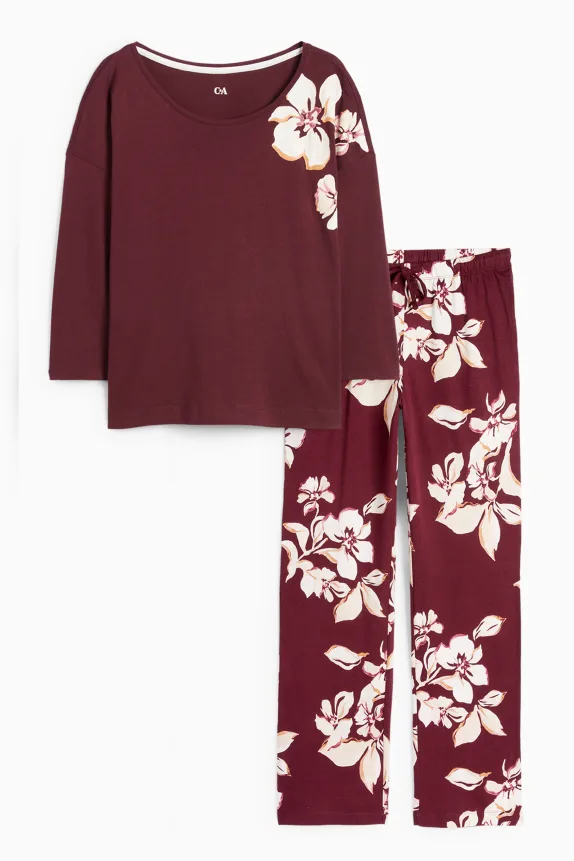 Pyjamas - floral bordeaux