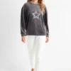 Winter pyjamas - shiny dark gray / white