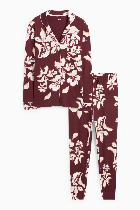 Pyjamas - floral bordeaux