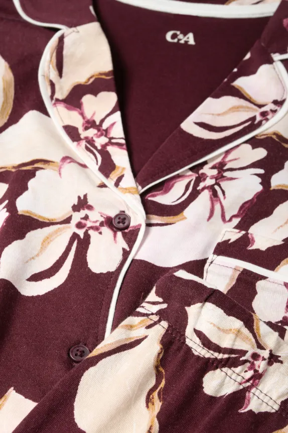 Pyjamas - floral bordeaux