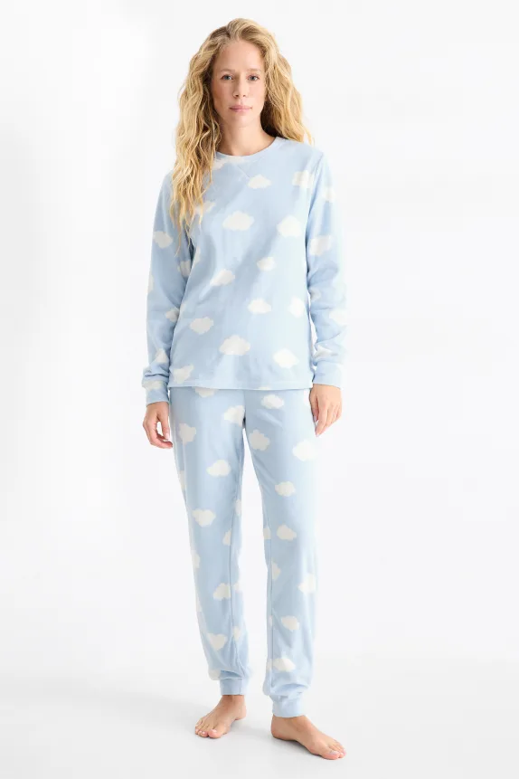 Fleece pyjamas light blue