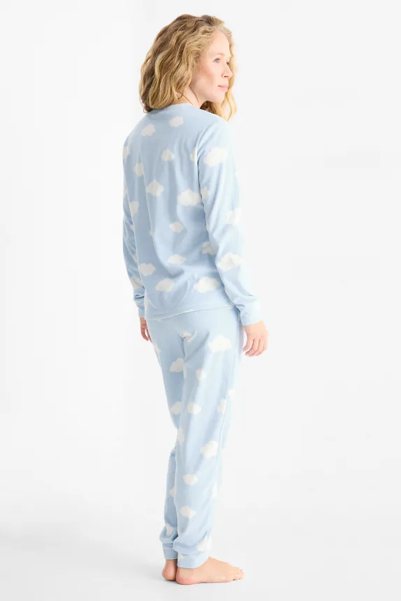 Fleece pyjamas light blue
