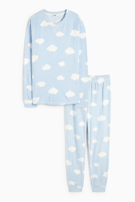 Fleece pyjamas light blue