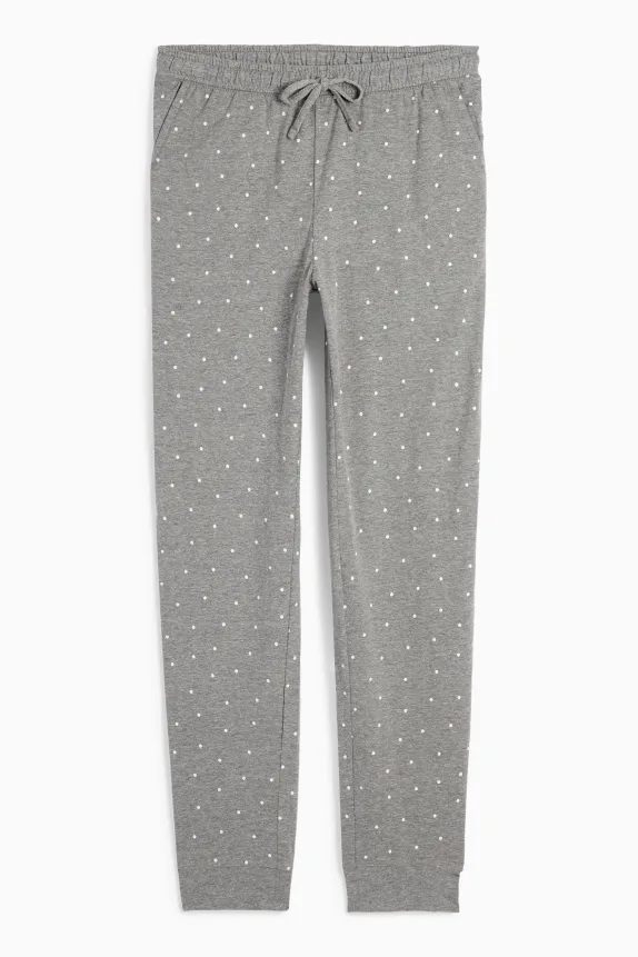 Pyjama bottoms - polka dot gray