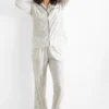 Set - pyjamas and sleep mask - 3 piece - patterned white