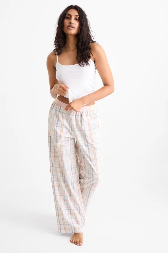 Pyjama bottoms - check cremewhite