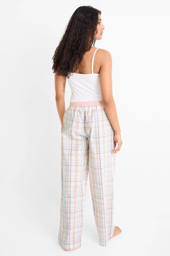 Pyjama bottoms - check cremewhite