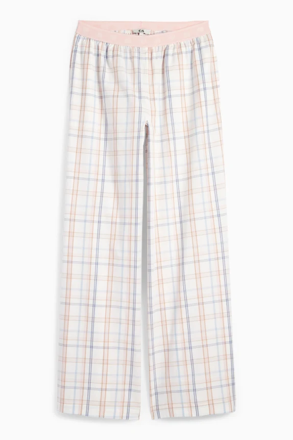 Pyjama bottoms - check cremewhite