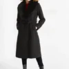 Coat with faux fur trim black