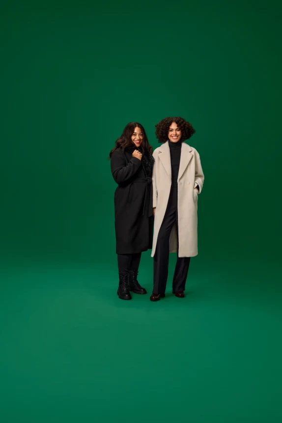 Coat with faux fur trim black