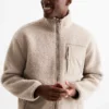 Thermal fleece jacket beige