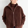 Fleece jacket dark brown