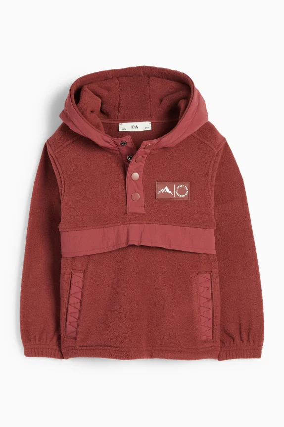 Fleece hoodie bordeaux