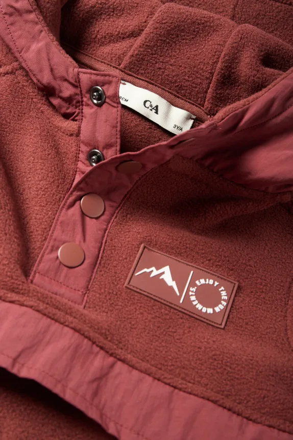 Fleece hoodie bordeaux