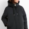 Jacket with hood - lined - water-repellent black