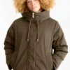 Jacket with hood - lined - water-repellent khaki