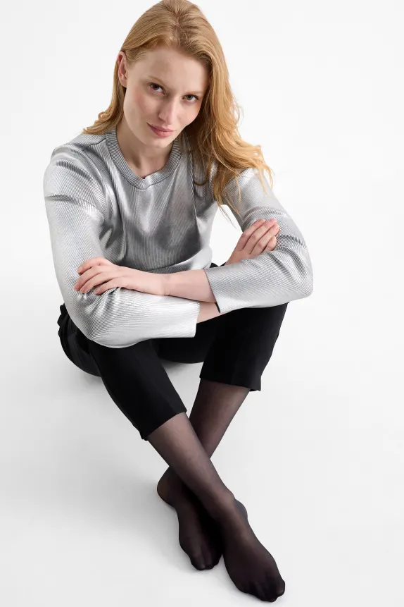 Multipack of 3 - sheer knee-highs - LYCRAÂ® - 20 denier black