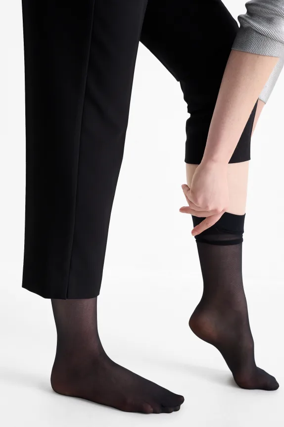 Multipack of 3 - sheer knee-highs - LYCRAÂ® - 20 denier black