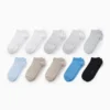 Multipack of 10 - trainer socks light blue
