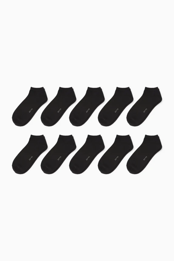 Multipack of 10 - trainer socks black