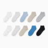 Multipack of 10 - trainer socks light blue
