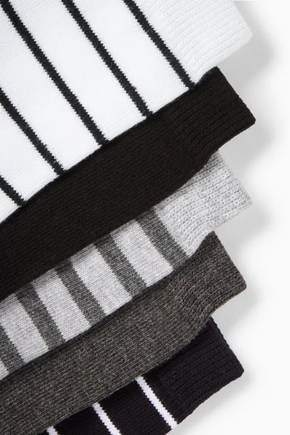 Multipack of 5 - socks black / white