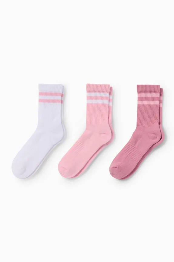 Multipack of 3 - tennis socks white / rose