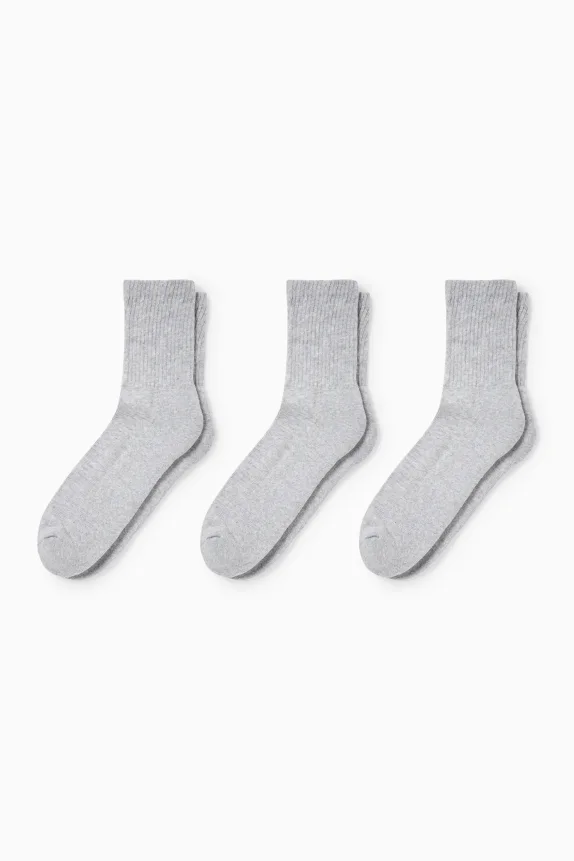 Multipack of 3 - tennis socks light gray-melange