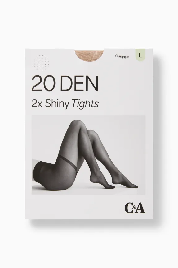 Multipack of 2 - tights - LYCRAÂ® - 20 denier champagne coloured