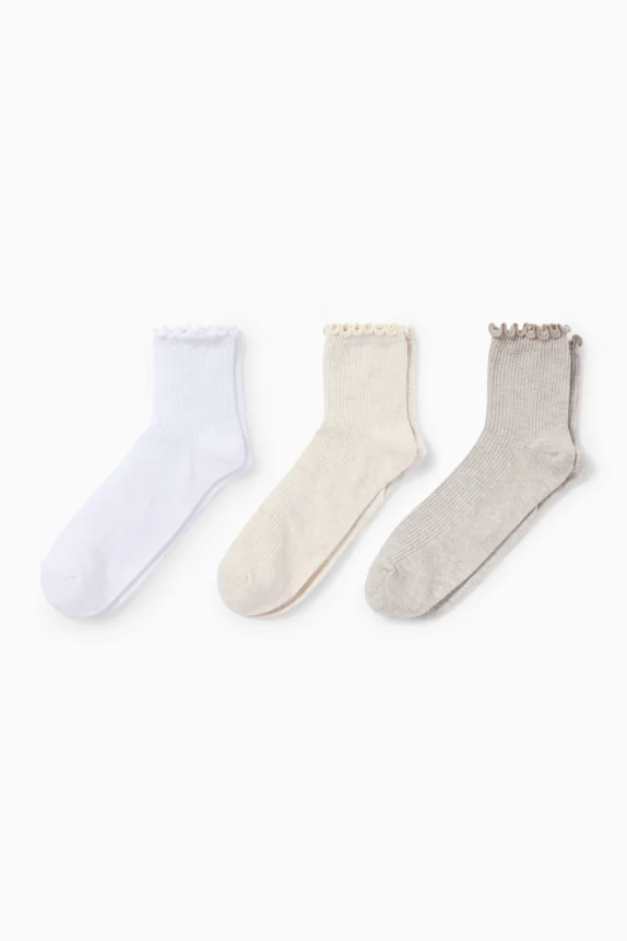 Multipack of 3 - socks - ribbed cremewhite