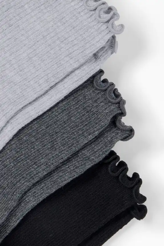 Multipack of 3 - socks - ribbed gray / black