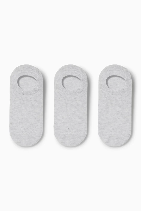 Multipack of 3 - footsies light gray