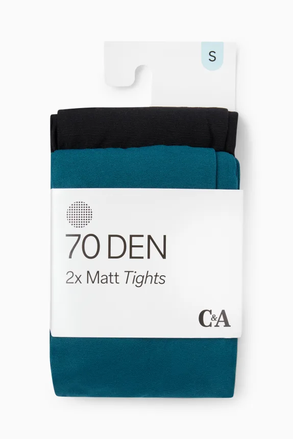 Multipack of 2 - tights - 70 denier dark green
