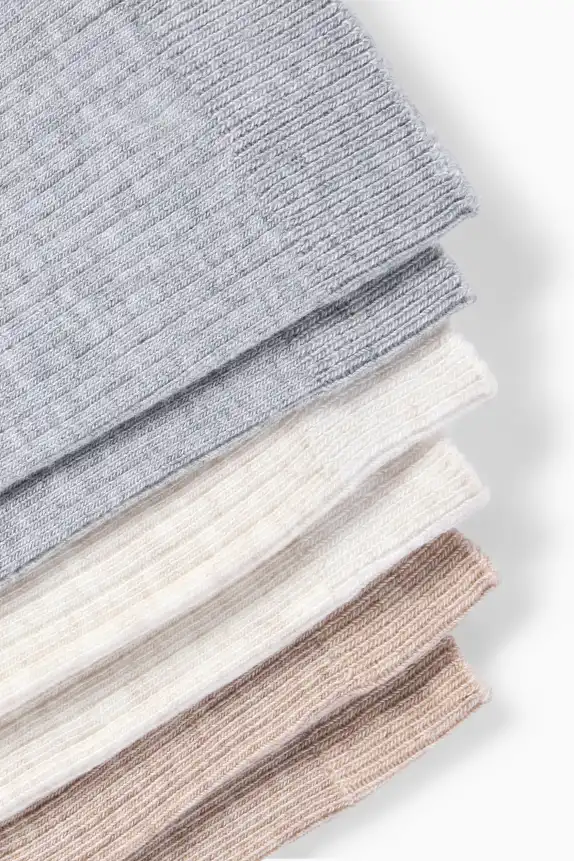 Multipack of 3 - socks - ribbed gray / beige