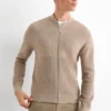 Cardigan - ribbed - textured taupe