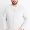 Cardigan - ribbed - textured light gray
