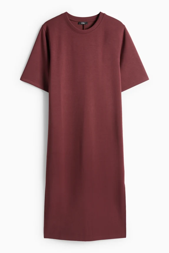 T-shirt dress - straight fit bordeaux