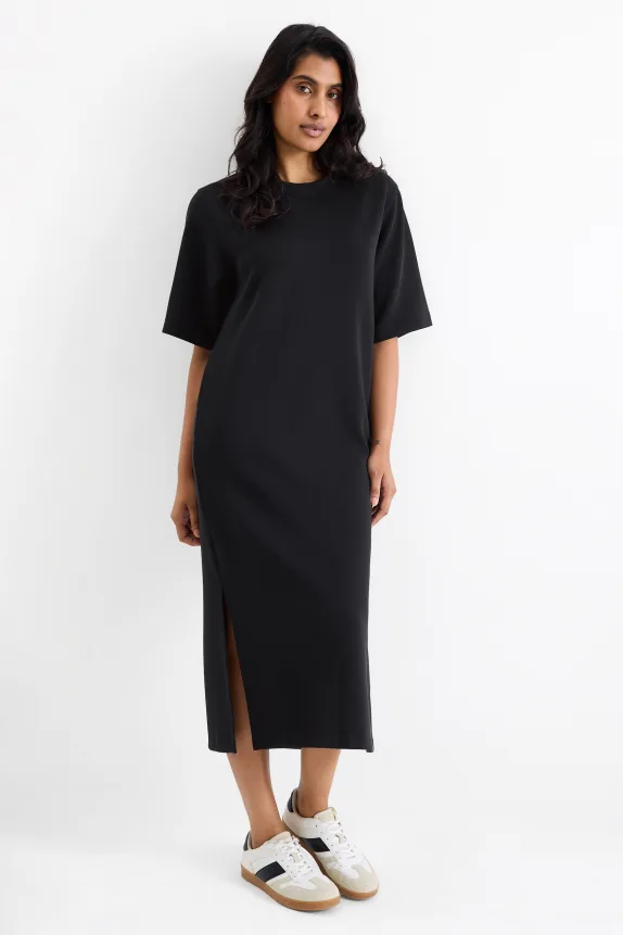 T-shirt dress - straight fit black