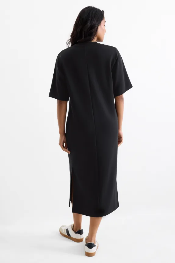 T-shirt dress - straight fit black