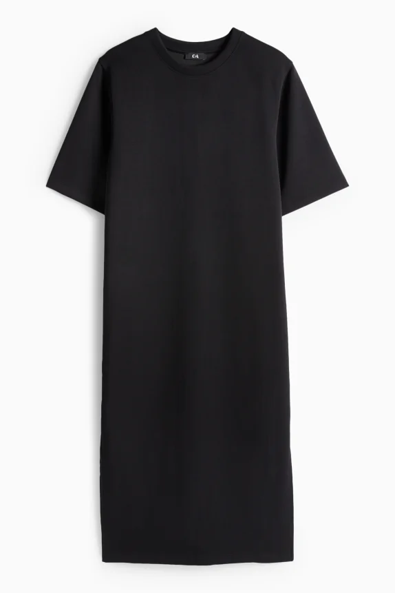 T-shirt dress - straight fit black