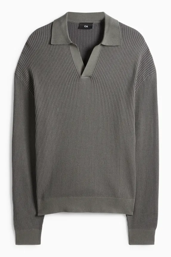 Jumper - ribbed dark green