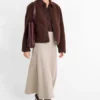 Knitted skirt light beige