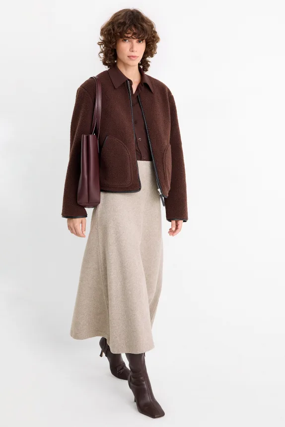 Knitted skirt light beige