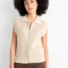 Knitted waistcoat - ribbed cremewhite