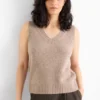 Slipover with cashmere content - wool blend beige