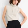 Turtleneck top light beige