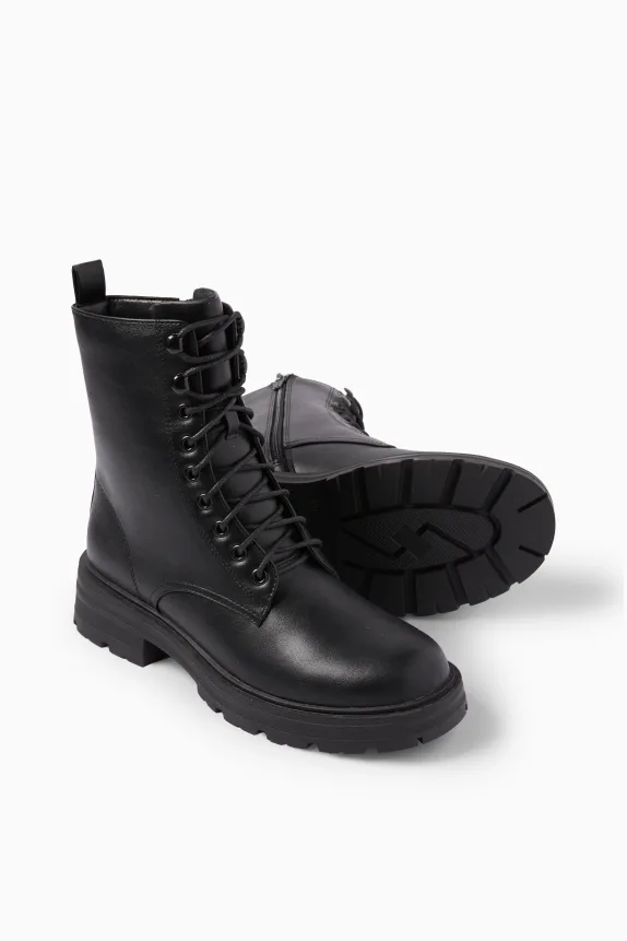Ankle boots - faux leather black