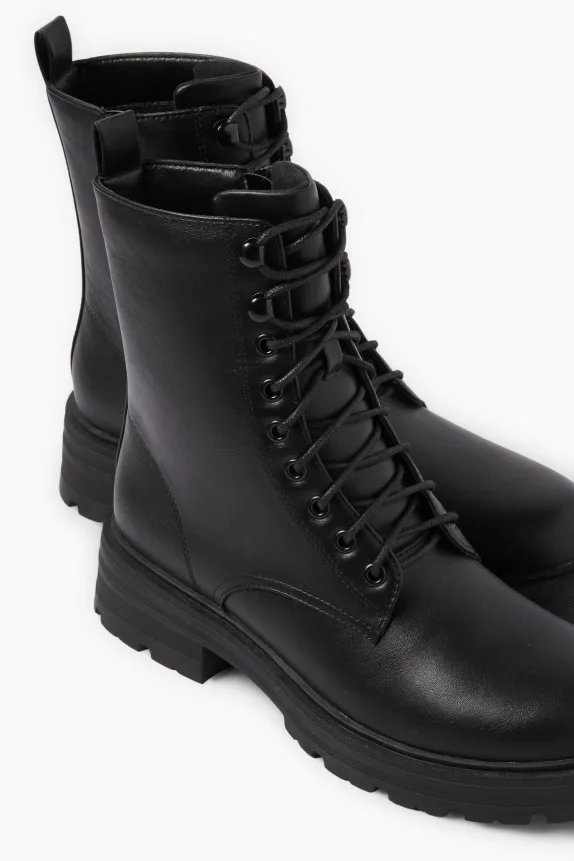 Ankle boots - faux leather black